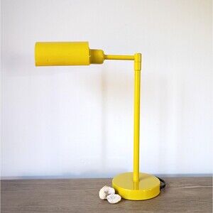 Vintage Mustard Yellow Metal Swing Arm Table Lamp Industrial Desk Lamp